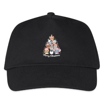 Animal Christmas Tree – Cute Xmas Animals - Kids’ Baseball Cap - black - Front