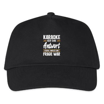 Karaoke Ist Die Antwort Lustiges Karaoke Singen - Kinder Basecap - Schwarz - Vorne