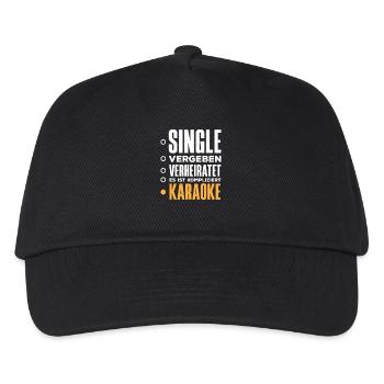 Single Vergeben Karaoke Lustiges Karaoke Singen - Kinder Basecap - Schwarz - Vorne