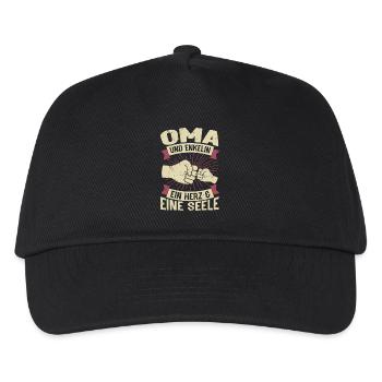 Grandma and granddaughter One heart & one soul - Kids’ Baseball Cap - black - Front