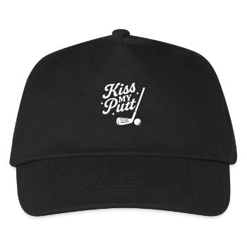 Kiss My Putt Lustiges Golfliebhaber-Design - Kinder Basecap - Schwarz - Vorne