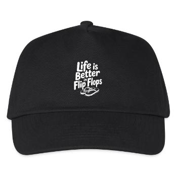 Das Leben ist besser in Flip Flops - Kinder Basecap - Schwarz - Vorne