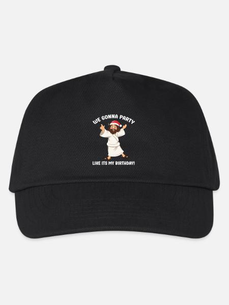 Fröhliche Weihnachten mit Jesus Christus Santa - Kinder Basecap - Schwarz