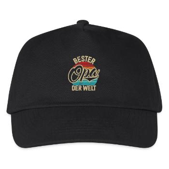 Bester Opa Der Welt Retro Großeltern Großpapa - Kinder Basecap - Schwarz - Vorne