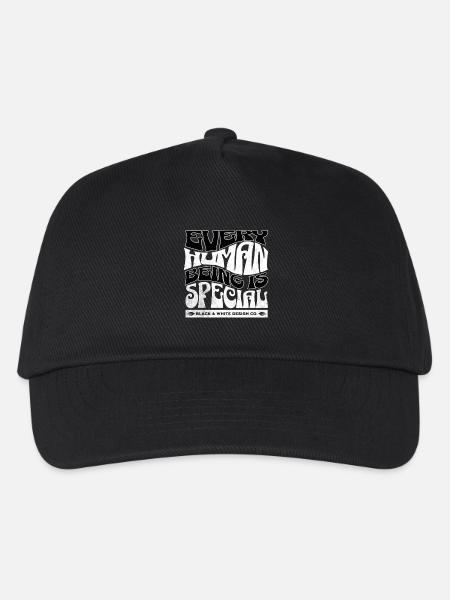 Every Human Being Is Special – Black & White - Kinder Basecap - Schwarz
