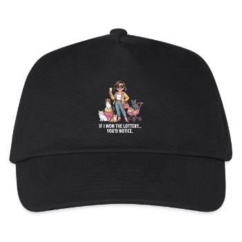 Funny If I Won The Lottery You'd Notice Yacht boat - Kids’ Baseball Cap - black - Front