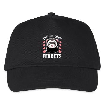 Frettchen Spruch Lustiges Frettchen Geschenk - Kinder Basecap - Schwarz - Vorne