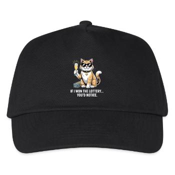 Funny If I Won The Lottery You'd Notice Yacht boat - Kids’ Baseball Cap - black - Front