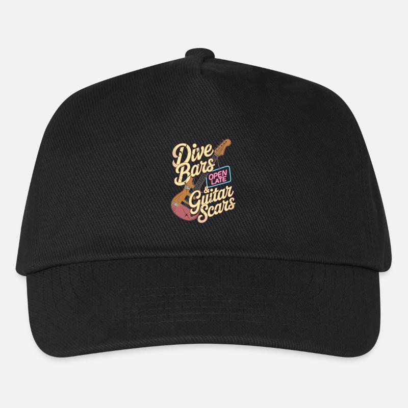 Dive Bars & Guitar Scars Punk Rock Music - Kinder Basecap - Schwarz