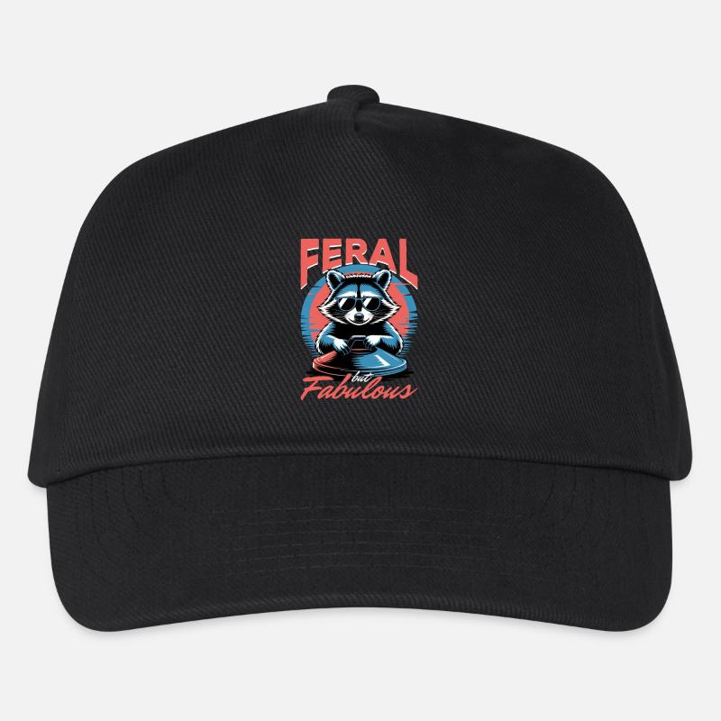 Funny Raccoon - Kinder Basecap - Schwarz