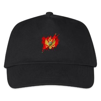Flag of Montenegro, torn style - Kids’ Baseball Cap - black - Front