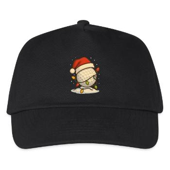 Funny Golf Christmas Golf Ball Santa Hat - Kids’ Baseball Cap - black - Front