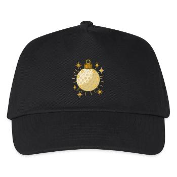 Lustiger Golfball Christbaumschmuck Design - Kinder Basecap - Schwarz - Vorne
