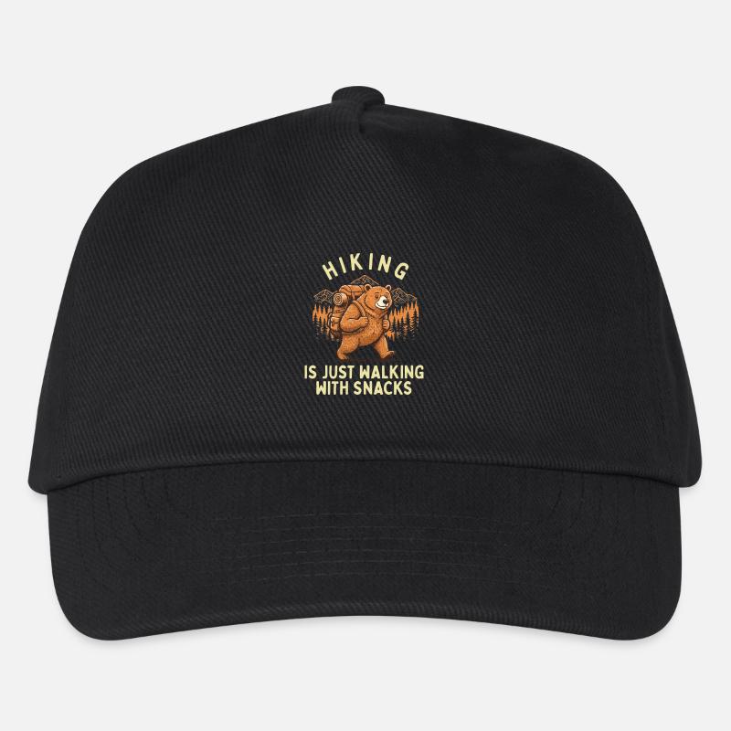 La randonnée, c’est juste marcher avec des collations drôle de nature - Casquette de baseball Enfant - noir
