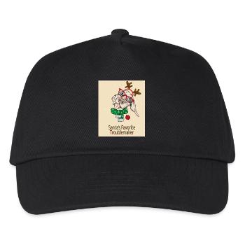 Santa's Favorite Troublemaker – Funny Dog - Kids’ Baseball Cap - black - Front
