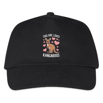 Kangaroo Spruch Mädchen Lustige Kangaroo Geschenk - Kinder Basecap - Schwarz - Vorne