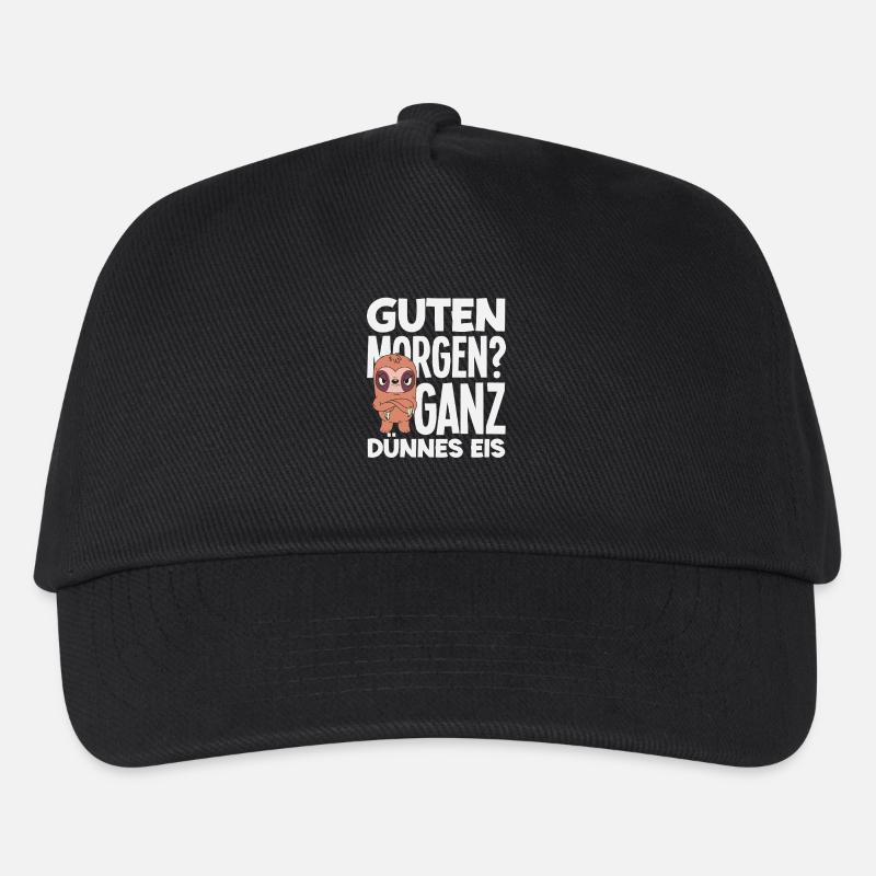 Guten Morgen Ganz dünnes Eis Faultier - Kinder Basecap - Schwarz