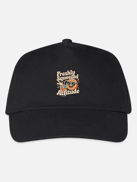 Retro Orange - Kinder Basecap - Schwarz