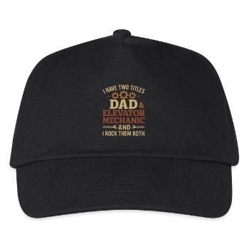 Funny Elevator Inspector Dad And Elevator Mechanic - Kids’ Baseball Cap - black - Front