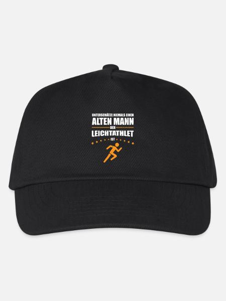 Geschenk Alter Mann - Leichtathlet | Retro Vintage - Kinder Basecap - Schwarz