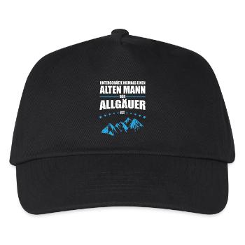 Geschenk Alter Mann - Allgäuer | Retro Vintage - Kinder Basecap - Schwarz - Vorne