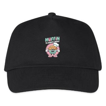 Retro Muffin - Kinder Basecap - Schwarz - Vorne