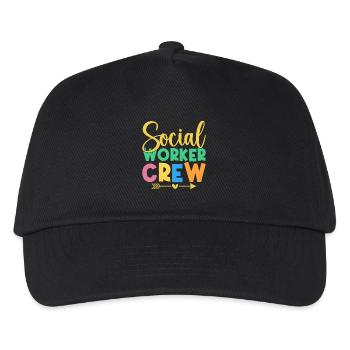Social Worker Quote Crew Social Work - Kinder Basecap - Schwarz - Vorne