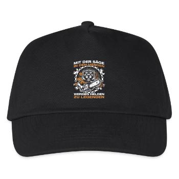 Making wood with the saw Chainsaw lumberjack - Kids’ Baseball Cap - black - Front