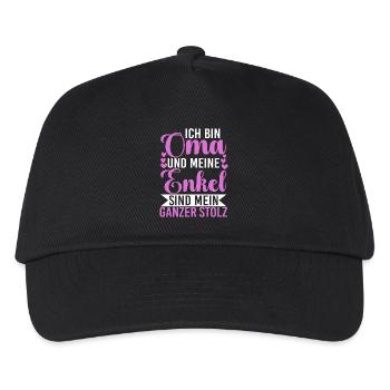 Bin Oma Und Meine Enkel Sind Mein Ganzer Stolz - Kinder Basecap - Schwarz - Vorne