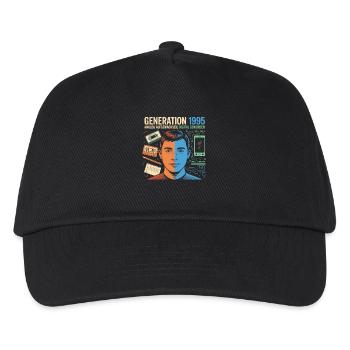 Generation 1995: Analog trifft Digital - Kinder Basecap - Schwarz - Vorne