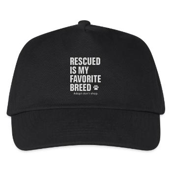 Rescued animals are my favorite breed - Kids’ Baseball Cap - black - Front