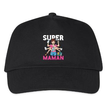 Humor Mother Wife Super Mamaan Baby - Kids’ Baseball Cap - black - Front