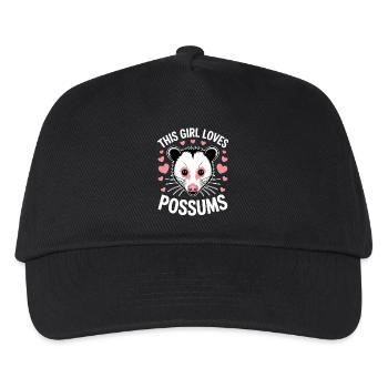 Opossum Spruch Beutelratte Lustig Opossum Geschenk - Kinder Basecap - Schwarz - Vorne