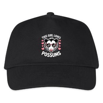 Opossum Spruch Beutelratte Lustig Opossum Geschenk - Kinder Basecap - Schwarz - Vorne