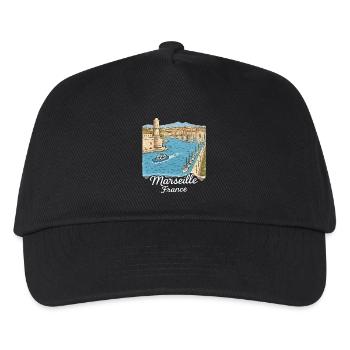 Marseille Frankreich - Kinder Basecap - Schwarz - Vorne