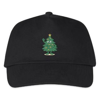 Funny Christmas Tree Cartoon Family Holiday - Kids’ Baseball Cap - black - Front