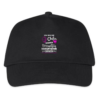 Ich bin die Chefin dieses verrückten Haufens - Kinder Basecap - Schwarz - Vorne