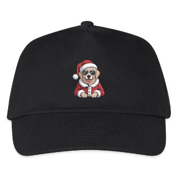 Christmas Dog in Santa Outfit - Kids’ Baseball Cap - black - Front