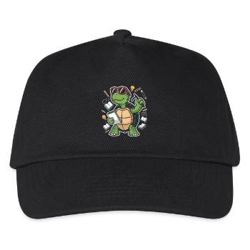 Learning turtle with glasses - Kids’ Baseball Cap - black - Front