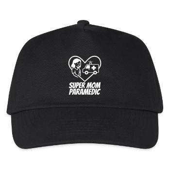 Super Mom Paramedic Ambulanz Herzdesign - Kinder Basecap - Schwarz - Vorne