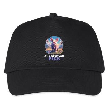 Cochon Cochon - Casquette de baseball Enfant - noir - Devant