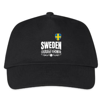 Schweden Nordischer Geist - Kinder Basecap - Schwarz - Vorne