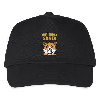 Humorvolle Katze Nicht heute Weihnachtsmann Lustig - Kinder Basecap - Schwarz - Vorne