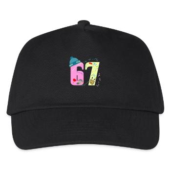67 ft 6 7 bunte Welt schule - Kinder Basecap - Schwarz - Vorne