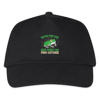Frog Catcher Watch Your Step Frog - Kids’ Baseball Cap - black - Front
