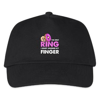 Nur der Donut-Ring am Finger - Kinder Basecap - Schwarz - Vorne