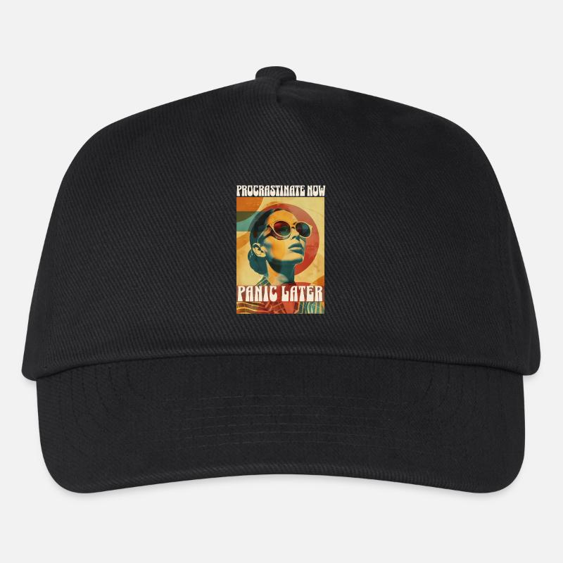 Retro Procrastinate Vibes - Kids’ Baseball Cap - black