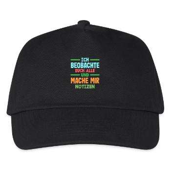 Ich beobachte euch mache mir Notizen Humor Büro - Kinder Basecap - Schwarz - Vorne