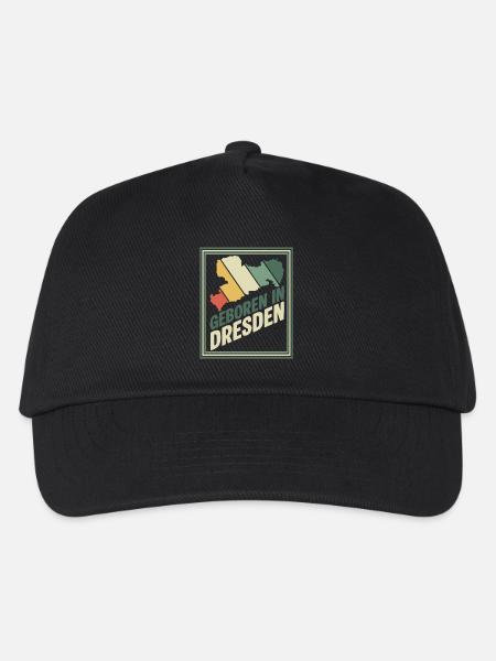 Geboren in Dresden Retro - Kinder Basecap - Schwarz