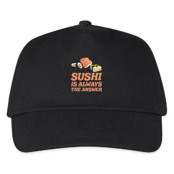 Sushi is always the solution for sushi gift ideas - Kids’ Baseball Cap - black - Front
